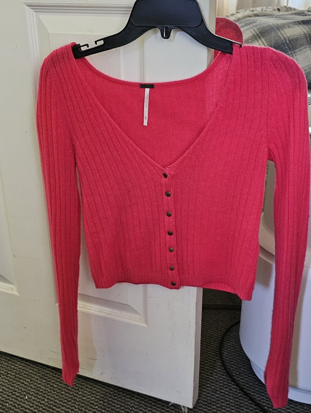Free People 100% Cashmere Pink Crop